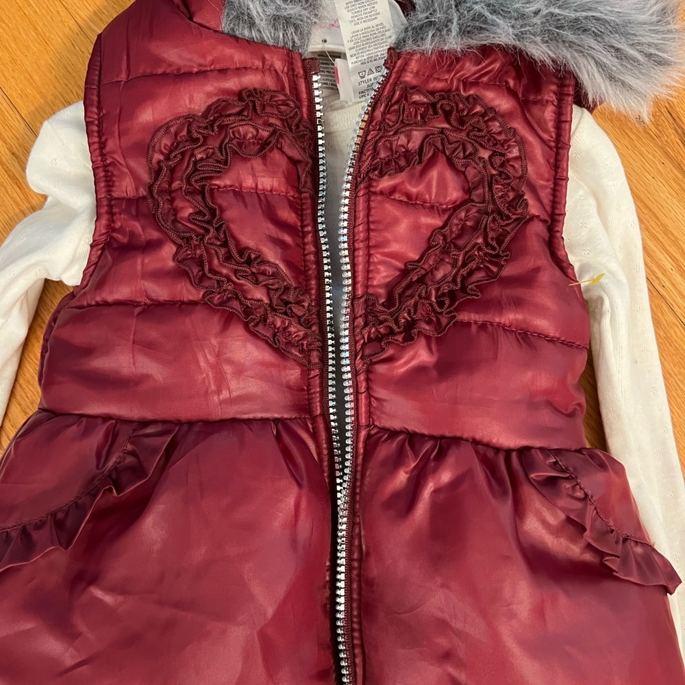Kids Burgundy Vest Costume with Floral Pants shirt outfit - Picture 4 of 4